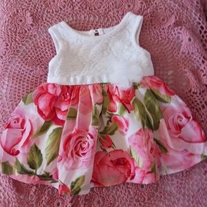 EUC Childrens Place Baby Girl Pink Floral Dresse 0/3 Months 211